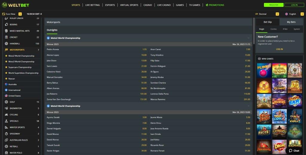 9. Weltbet - افضل خيار للمبتدئين لاكتشاف عالم مراهنات الدراجات النارية