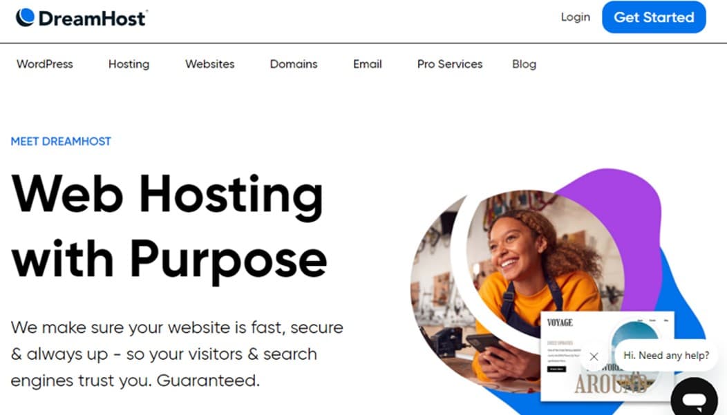 DreamHost لاستضافة مواقع الويب