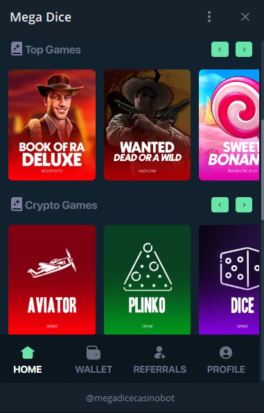 Mega Dice Casino Telegram Games