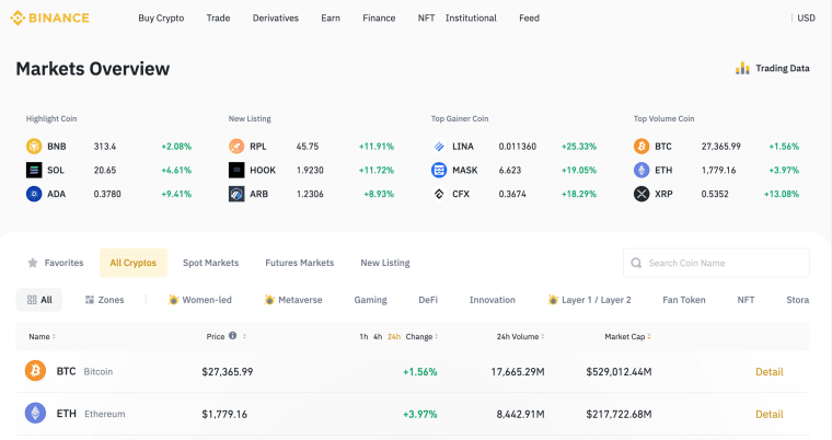 منصة بينانس (Binance)