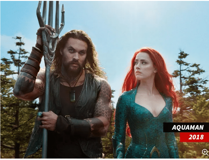 أمبر هيرد والممثل الشهير جيسون موموا من فيلم Aquaman