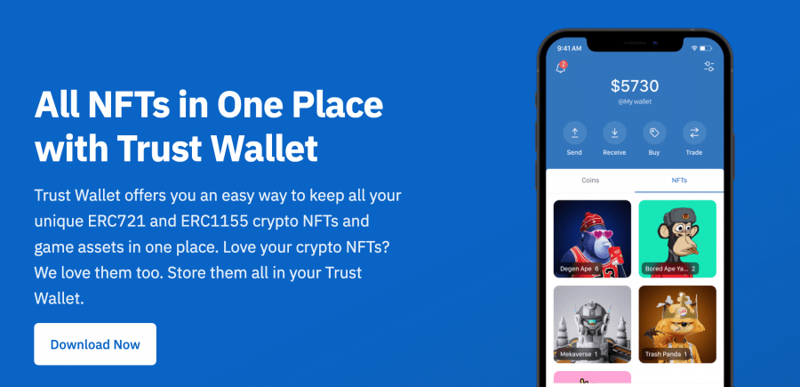 محفظة Trust Wallet تتيح إمكانية تخزين جميع الـ NFTs في مكان واحد