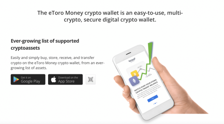 إعلانٌ ترويجيٌّ لمحفظة eToro Money