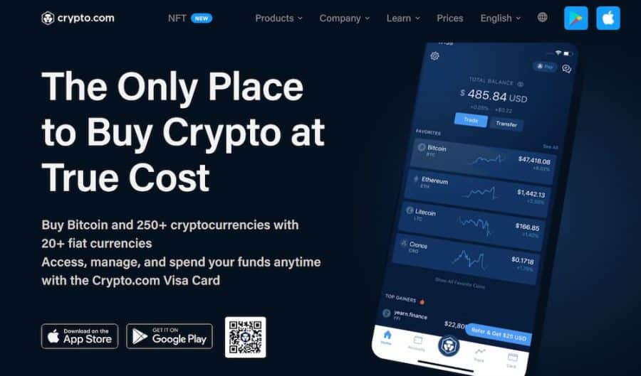 واجهة استخدام تطبيق منصة Crypto.com توضّح أبرز مزايا استخدامها