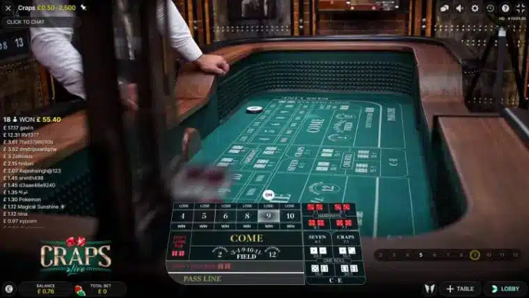 craps table