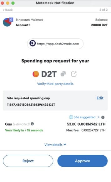 تأكيد دفع الاشتراك في Dash 2 Trade