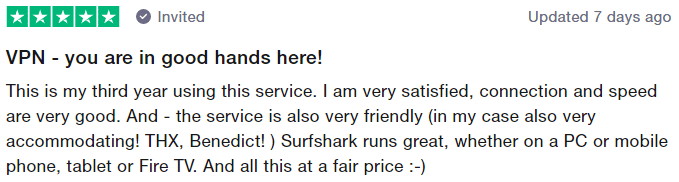 تعليقٌ ثالثٌ حول SurfShark: أنتم هنا في أيدٍ أمينة