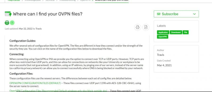 توضيح كيفية إيجاد ملفات OVPN