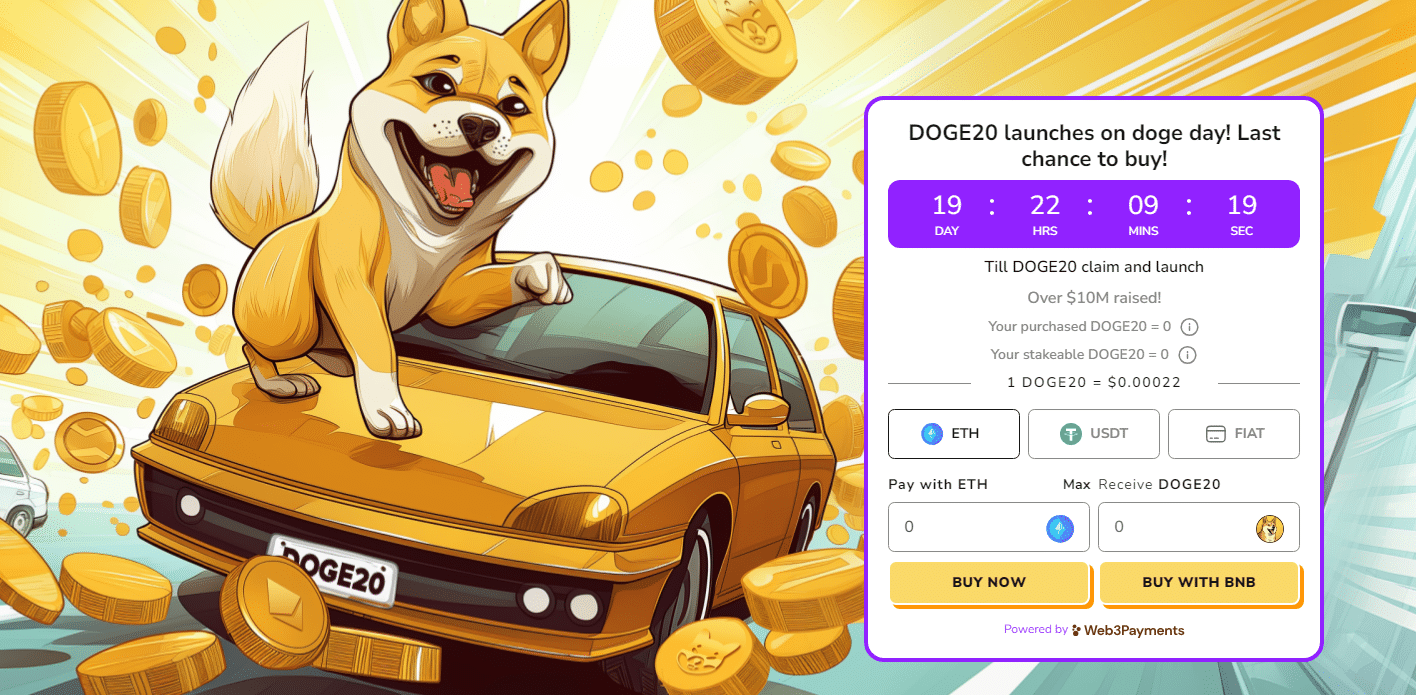 الموقع الرسمي لعملة DOGE20