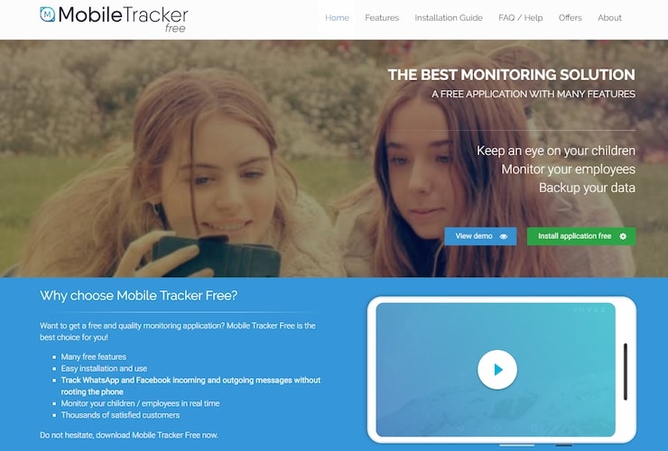 إعلان ترويجي لتطبيق Mobile Tracker