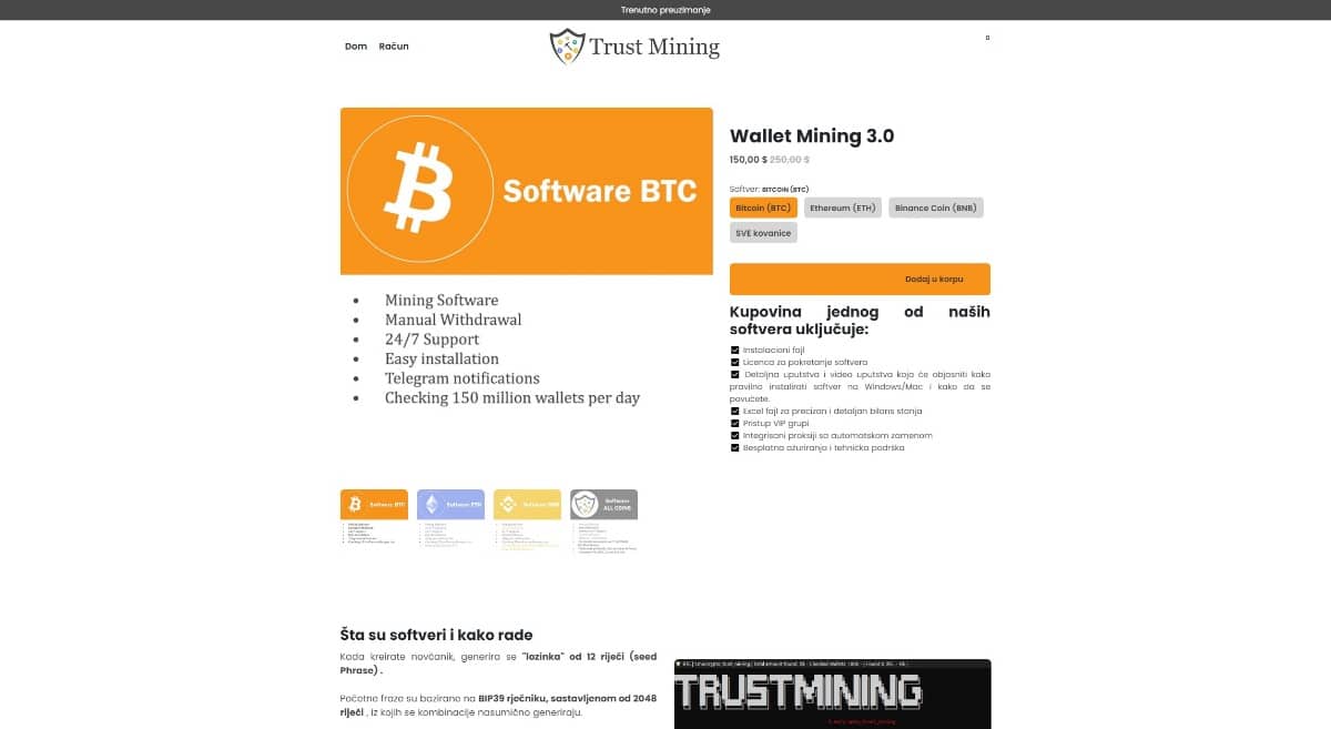 trustmining majnanje bitcoina