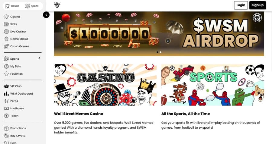 wsm casino интерфейс