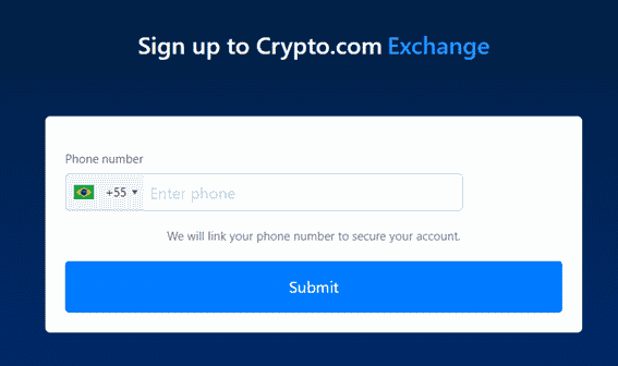 Verifique o número de seu celular para proteger sua conta na Crypto.com