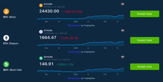 Negocie criptomoedas