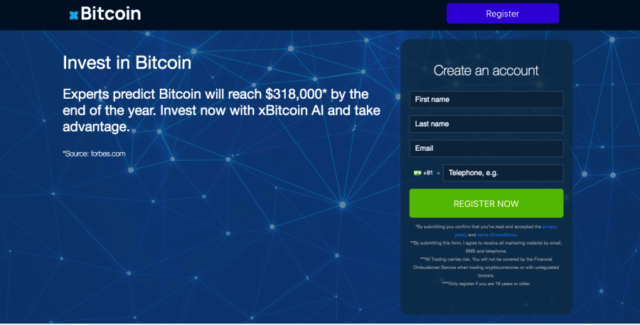 xBitcoin AI home page