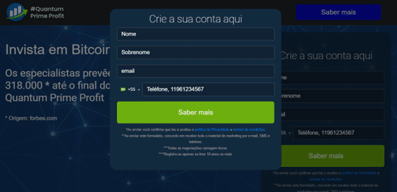Registrar-se no Quantum Prime Profit