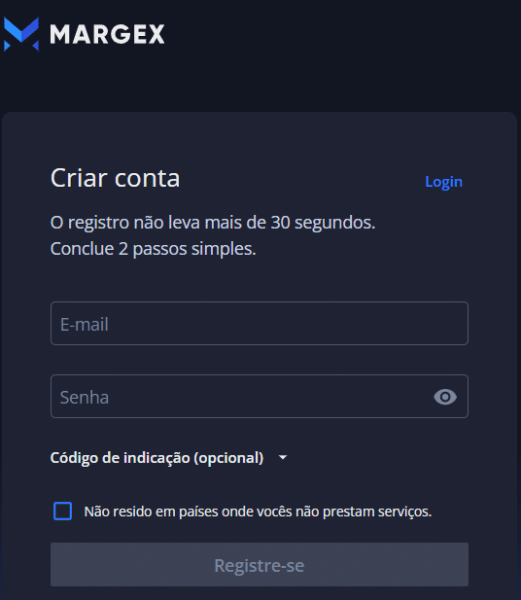 registro na margex