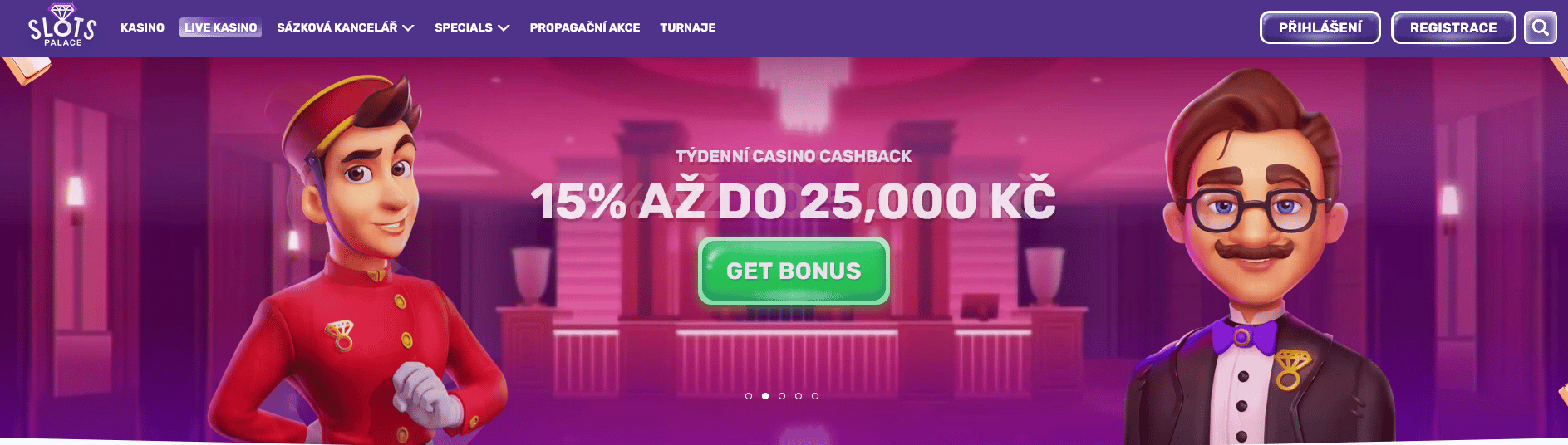 Platforma Slots Palace nabízí poker živě včetně týdenního cashbacku až do 25 000 Kč