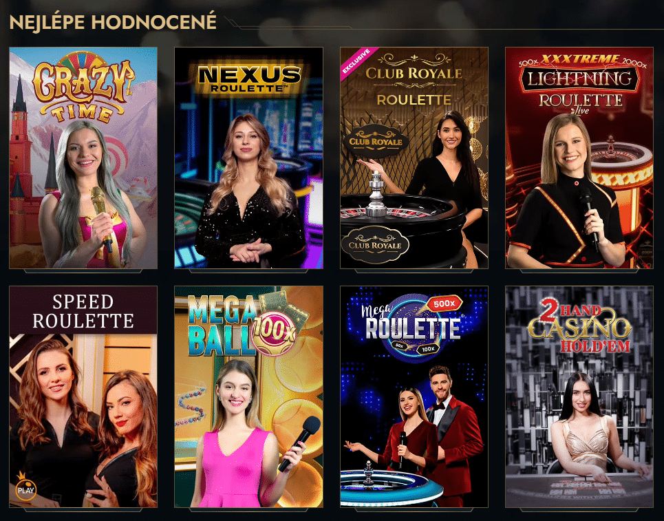 Nejlépe hodnocené live casino hry na Dolly casinu