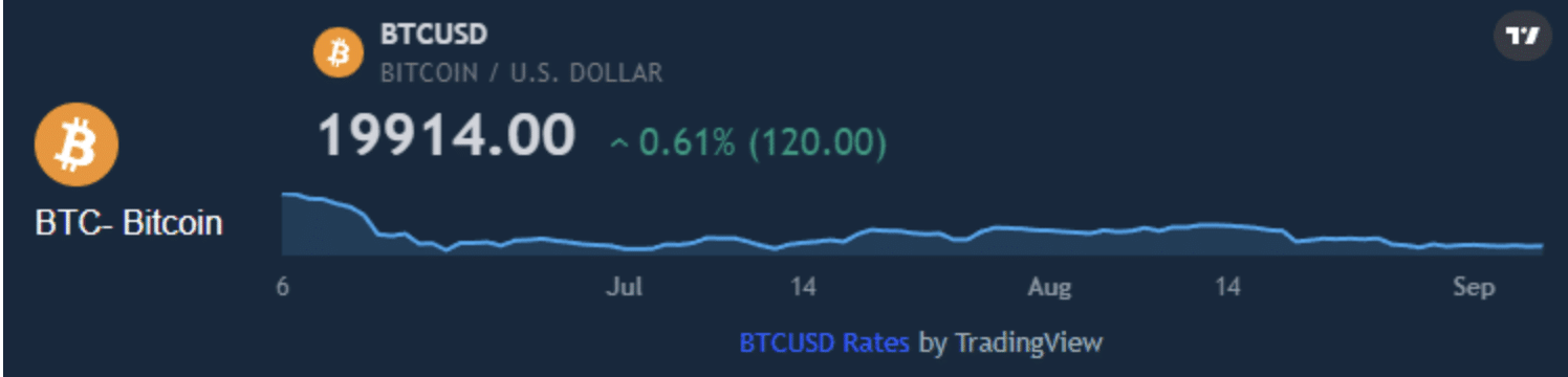 graf popisující vývoj bitcoinu