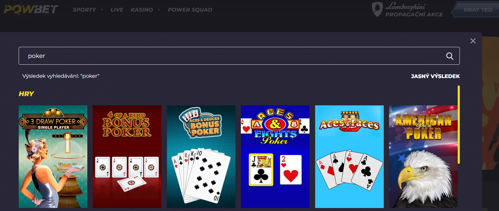 Online poker na platformě Powbet