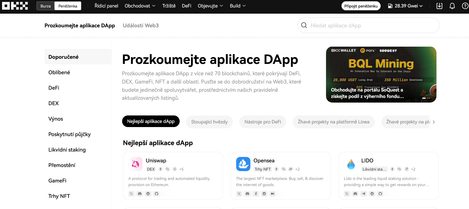 OKX - Dapp aplikace