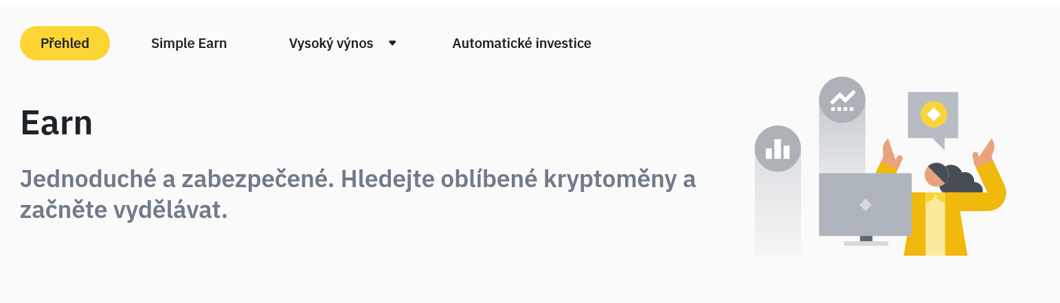 Funkce Earn na burze Binance