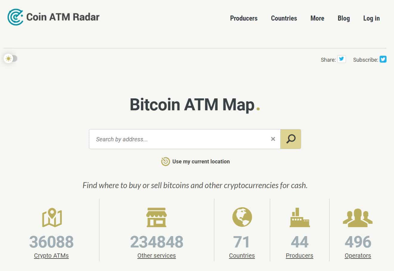 Nakup bitcoinu bez registrace_CoinATMRadar