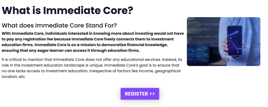 Immediate Core- registrace