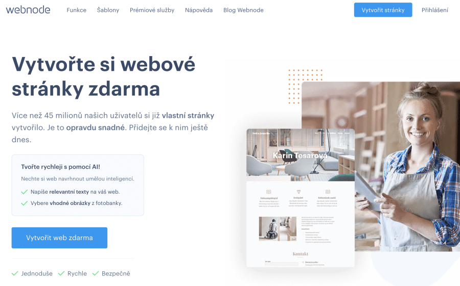 Webnode - webhosting zdarma