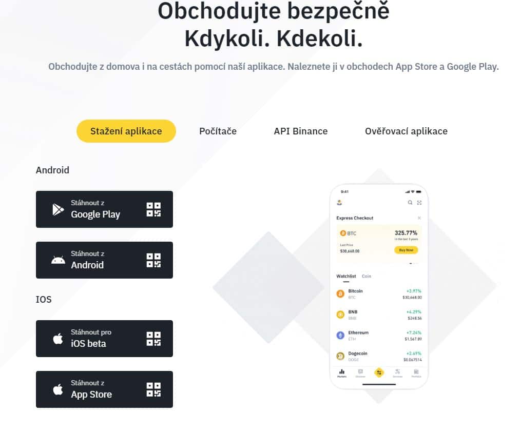 binance aplikace