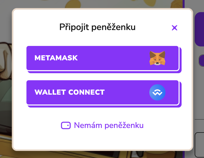 Připojit kryptopeněženku MetaMask Dogecoin20