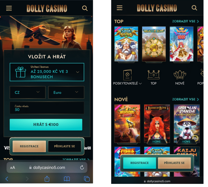 Webové rozhraní dolly casino pro mobily