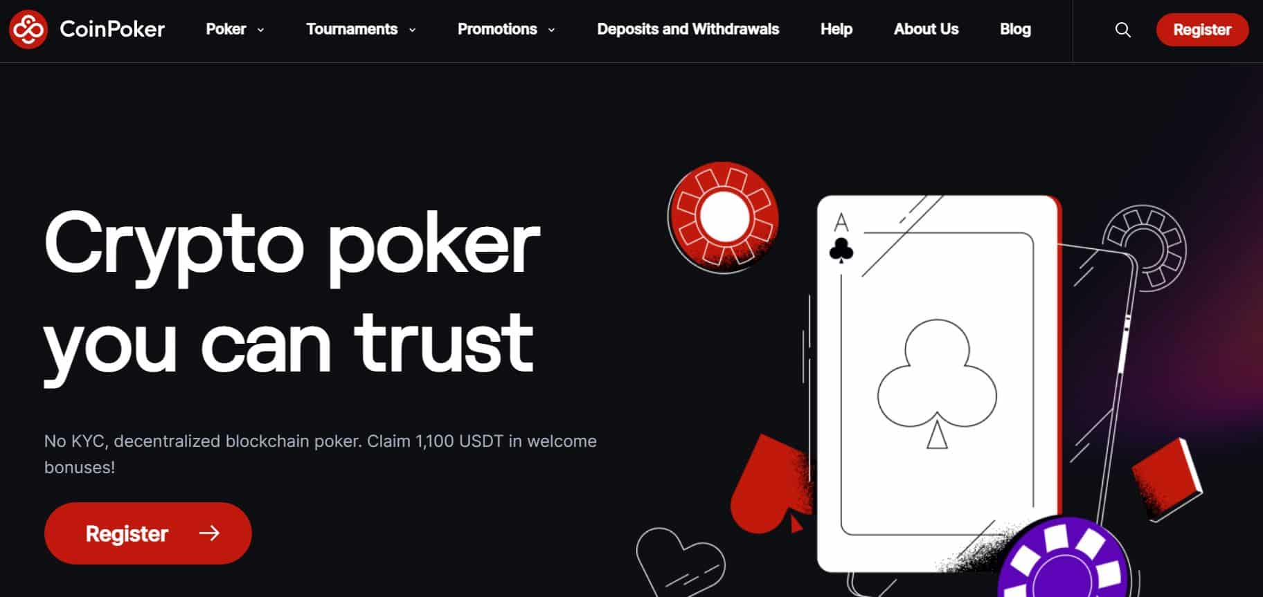 CoinPoker homepage