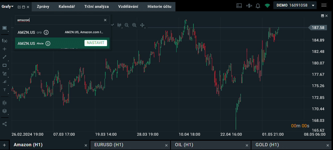 Nákup akcie Amazon na platformě XTB