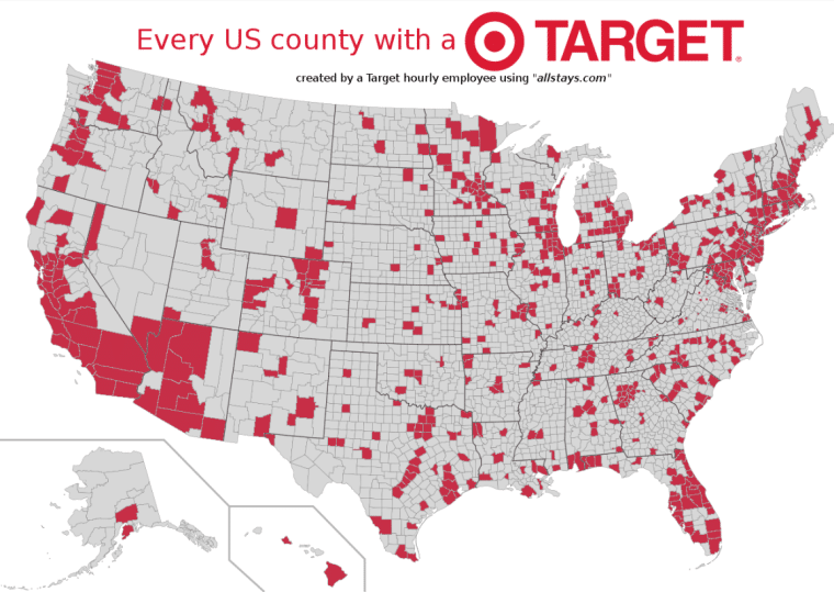 Společnost Target má síť obchodů po celých USA