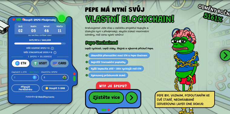 web pepe unchained - nové kryptoměny