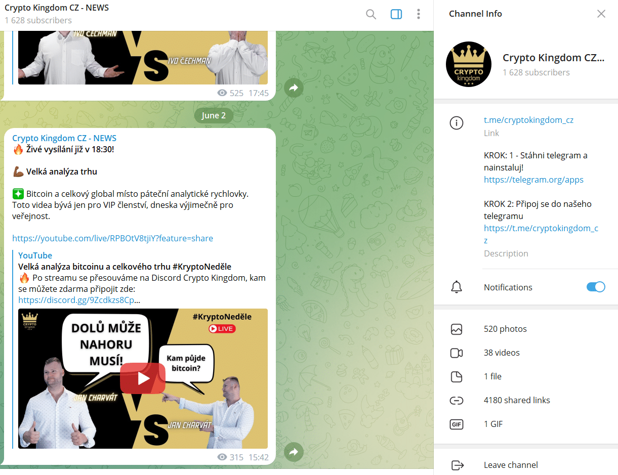 Telegram od Crypto Kingdom