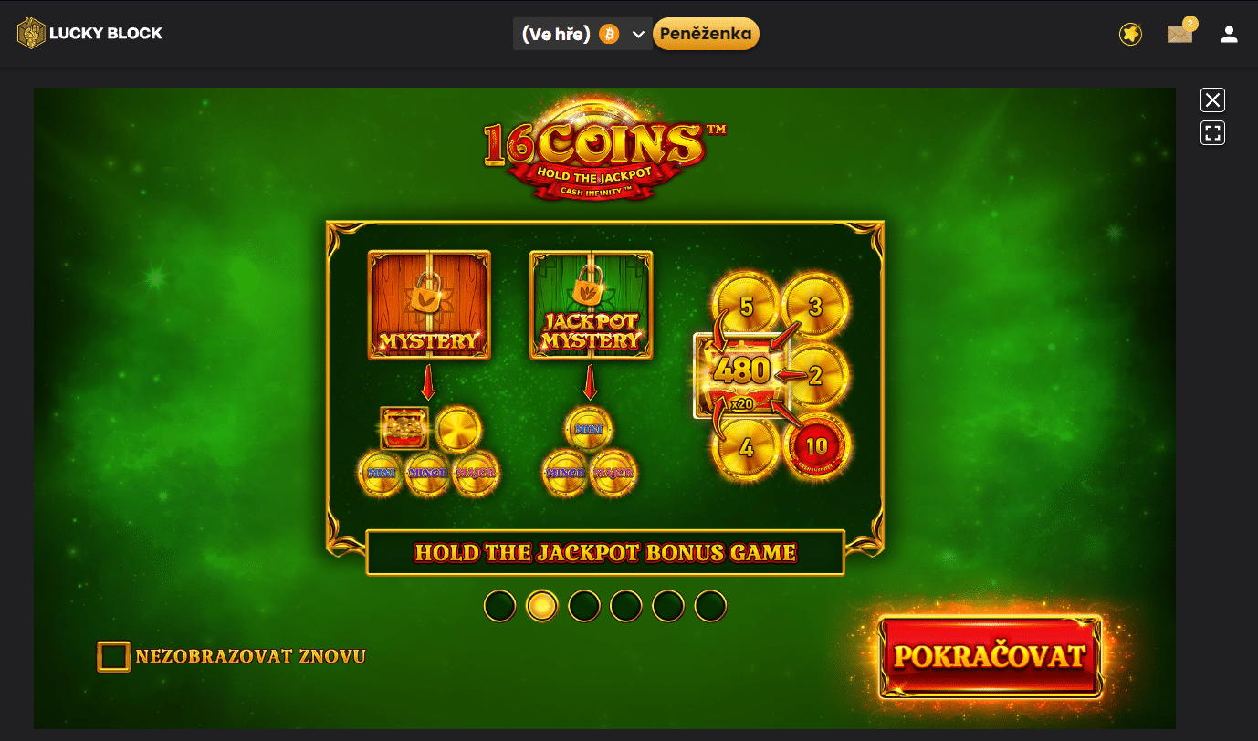 16Coins na platformě Lucky Block