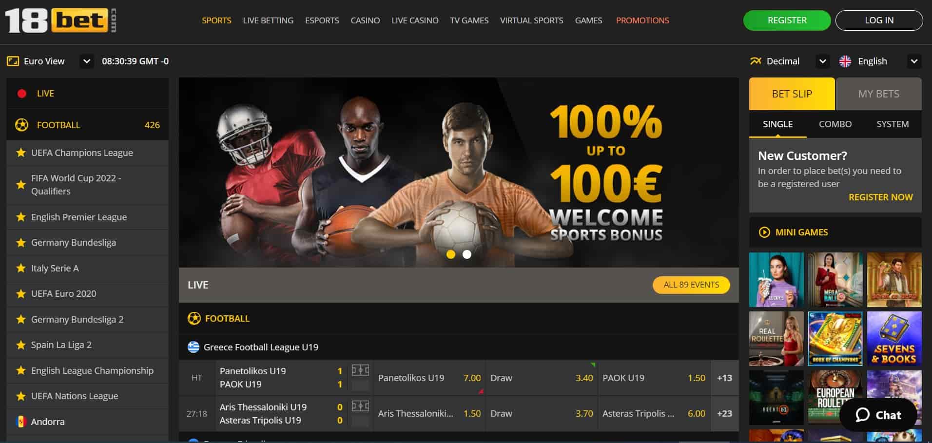 Bonus na 18Bet casinu