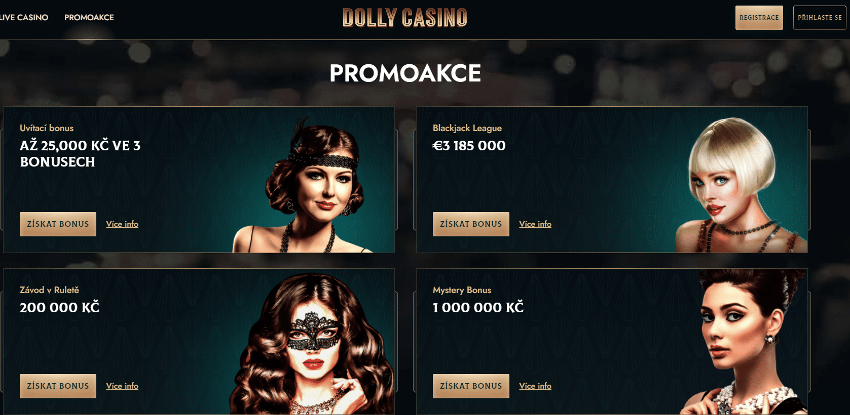 Nabídka promo akcí a free spinů u Dolly casina