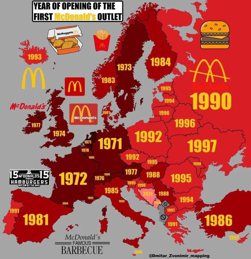 Rok otevření prvního McDonaldu v EU