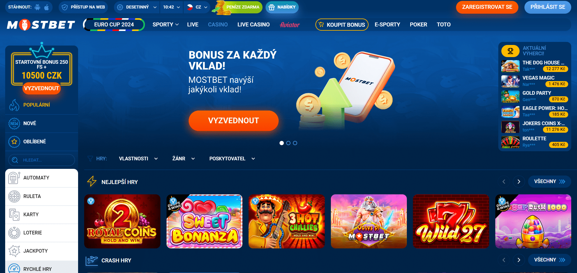 Mostbet jako nejlepší online výherní casino