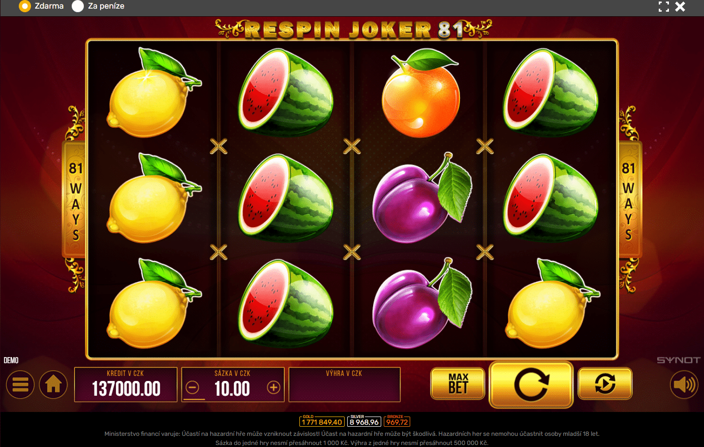 Respin Joker 81 demo režim u Forbes casina