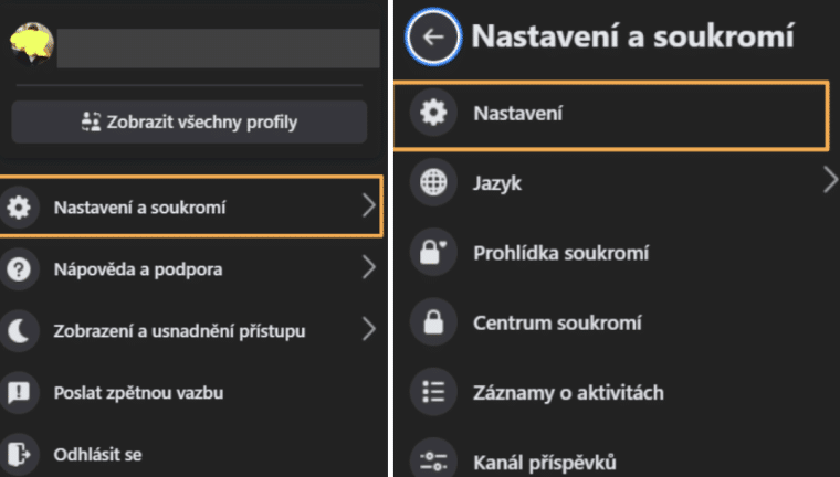 Nastavení a soukromí profilu na Facebooku