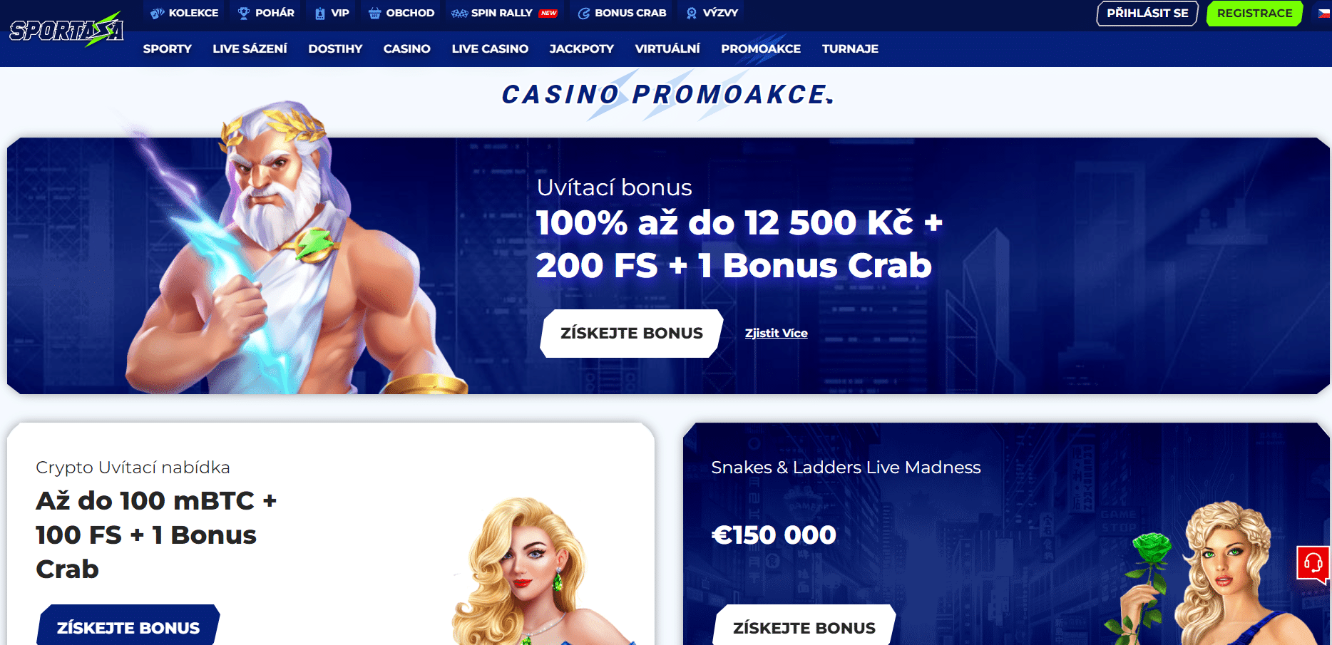 Nabídka online bonusů Sportaza - nové online casino