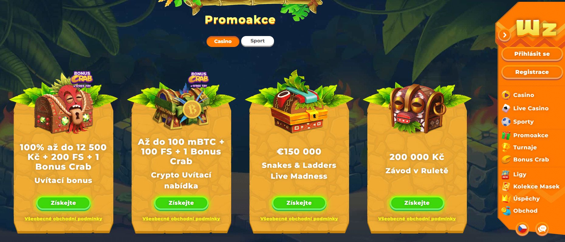 Promoakce casina Wazamba