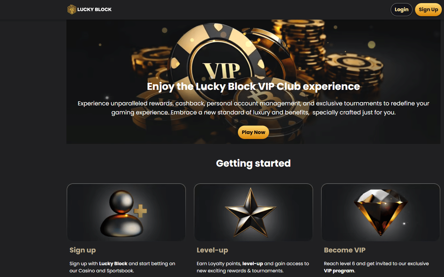 VIP účet u Lucky Block