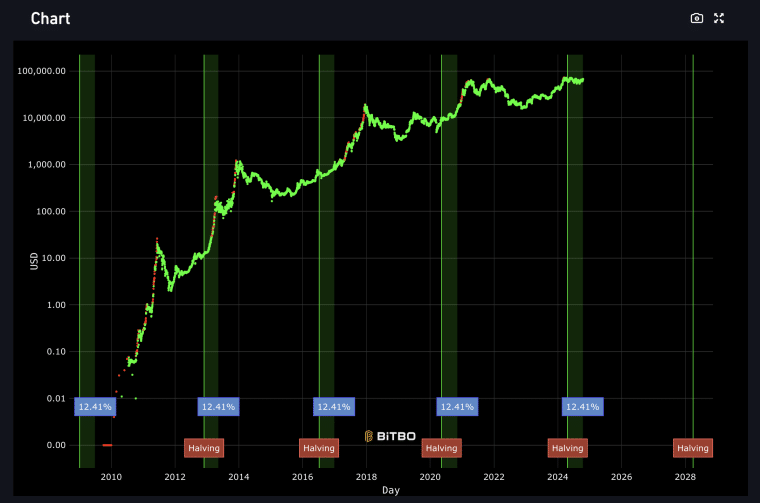 Bitcoin halving graf