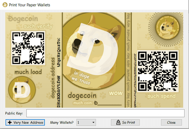 Dogecoin Paper Wallet